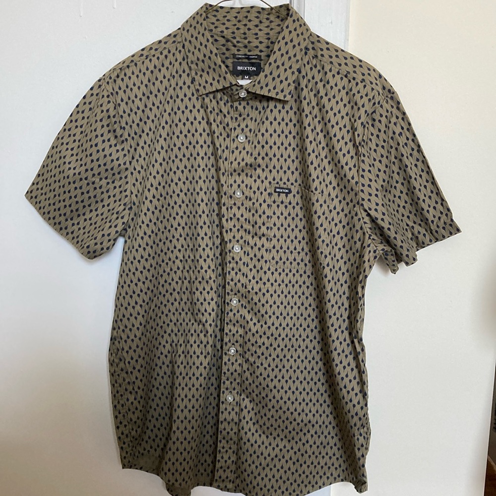 Brixton Tan and Black Casual Button Down Shirt